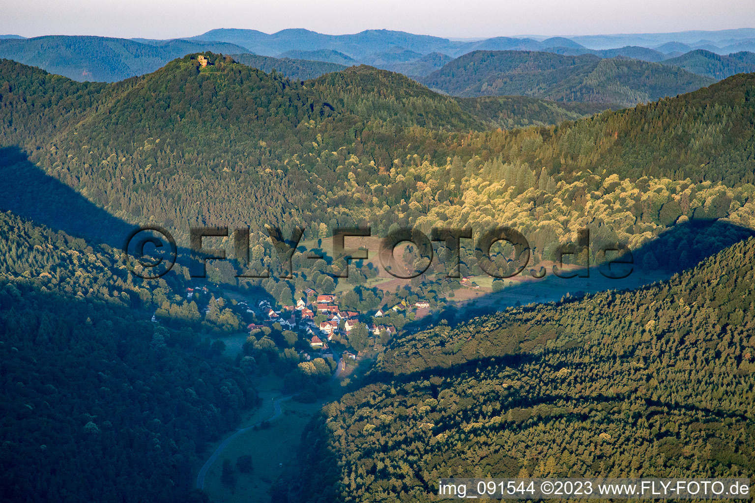 Aerial view of Nothweiler in the state Rhineland-Palatinate, Germany