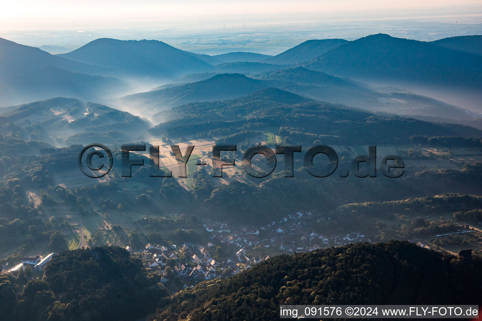 Aerial photograpy of District Gossersweiler in Gossersweiler-Stein in the state Rhineland-Palatinate, Germany