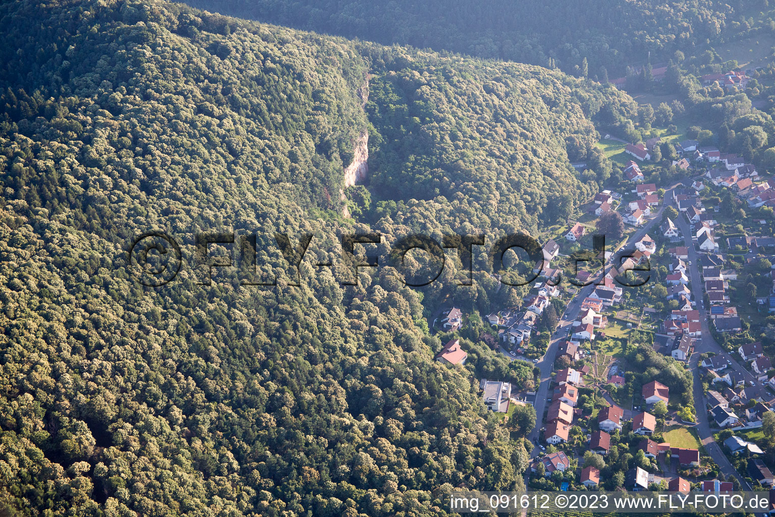 Aerial view of Frankweiler in the state Rhineland-Palatinate, Germany