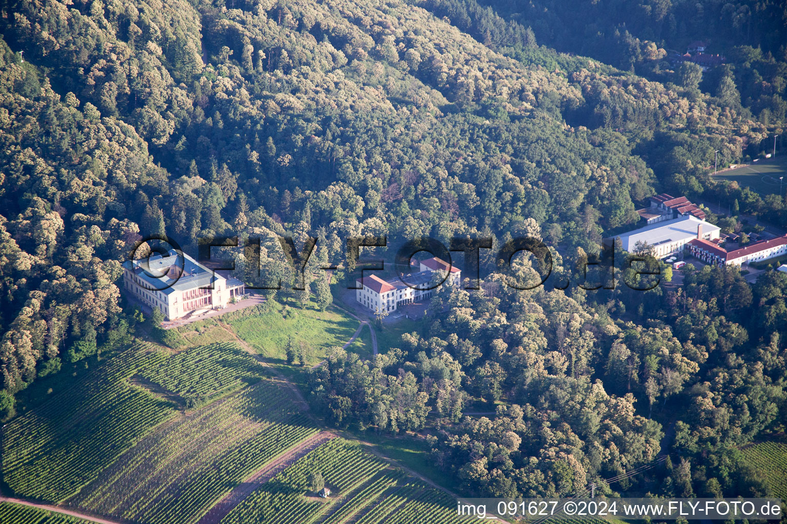 Drone recording of Weyher in der Pfalz in the state Rhineland-Palatinate, Germany