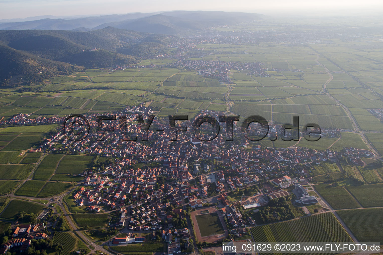 Aerial photograpy of Edenkoben in the state Rhineland-Palatinate, Germany