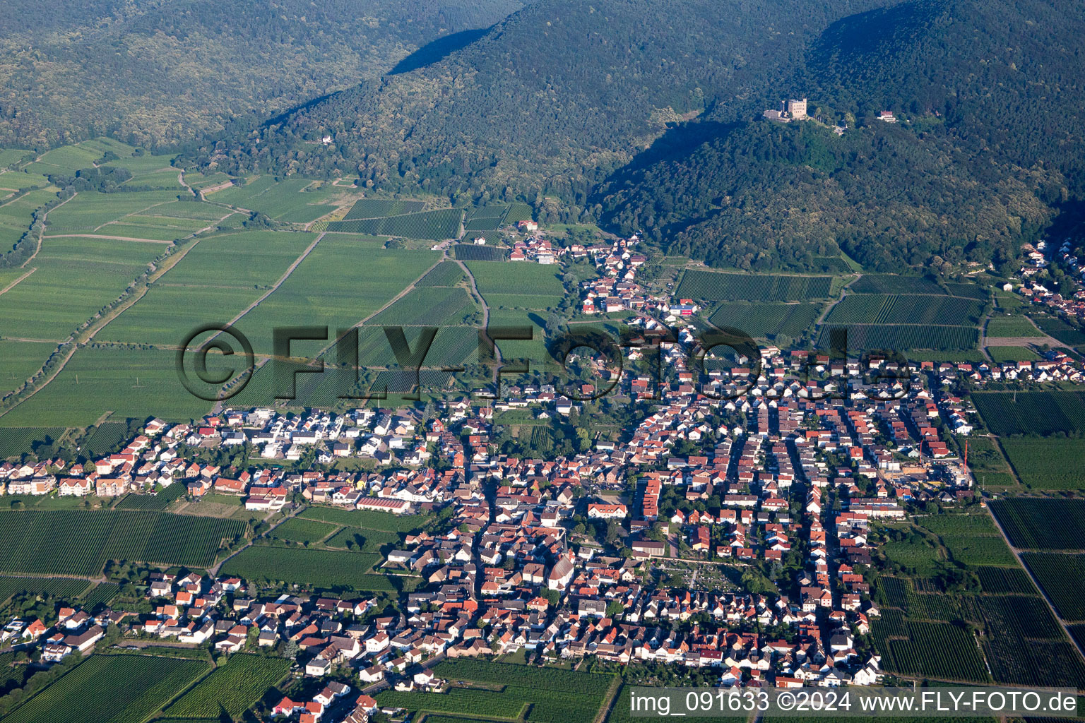 Village view in the district Diedesfeld in Neustadt an der Weinstrasse in the state Rhineland-Palatinate