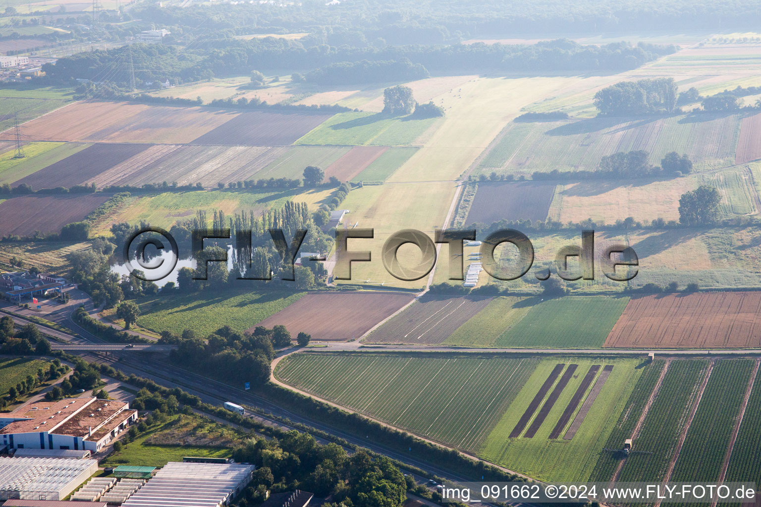 Gliding airfield in the district Dannstadt in Dannstadt-Schauernheim in the state Rhineland-Palatinate, Germany