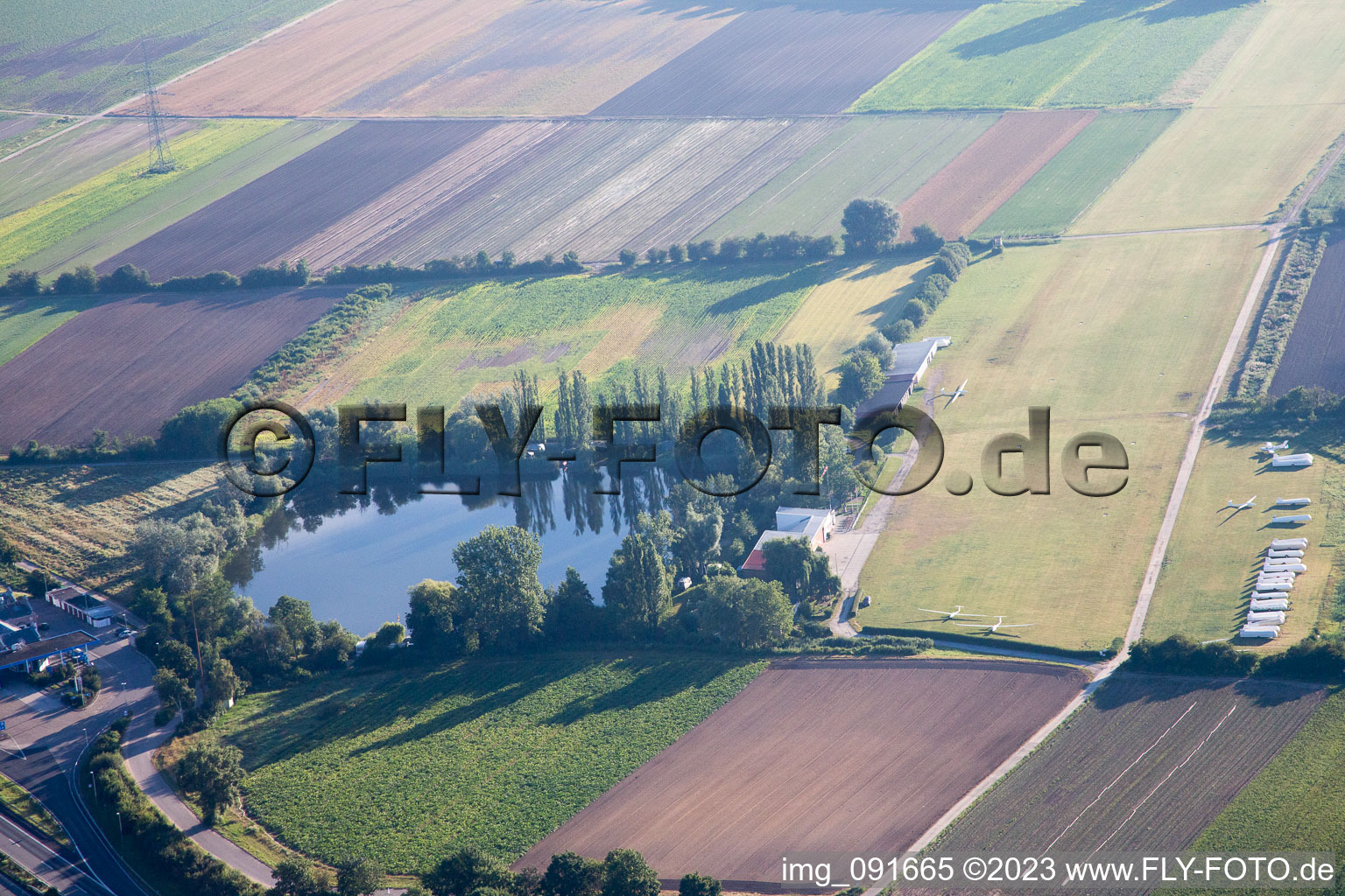 Glider airfield in the district Dannstadt in Dannstadt-Schauernheim in the state Rhineland-Palatinate, Germany