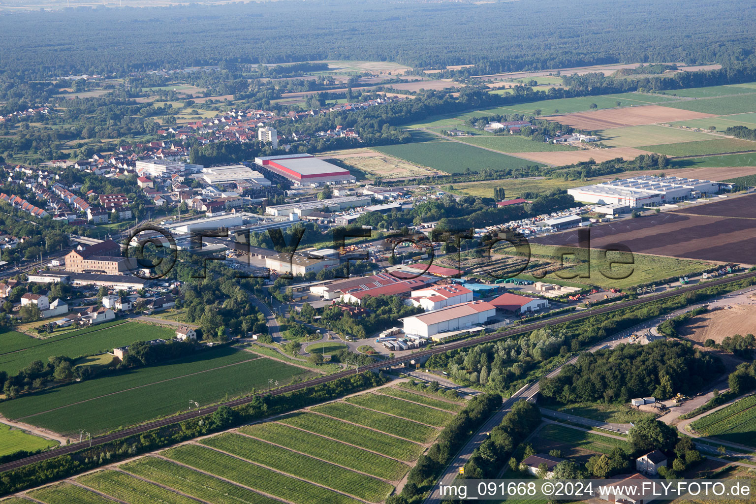 Schifferstadt in the state Rhineland-Palatinate, Germany from above