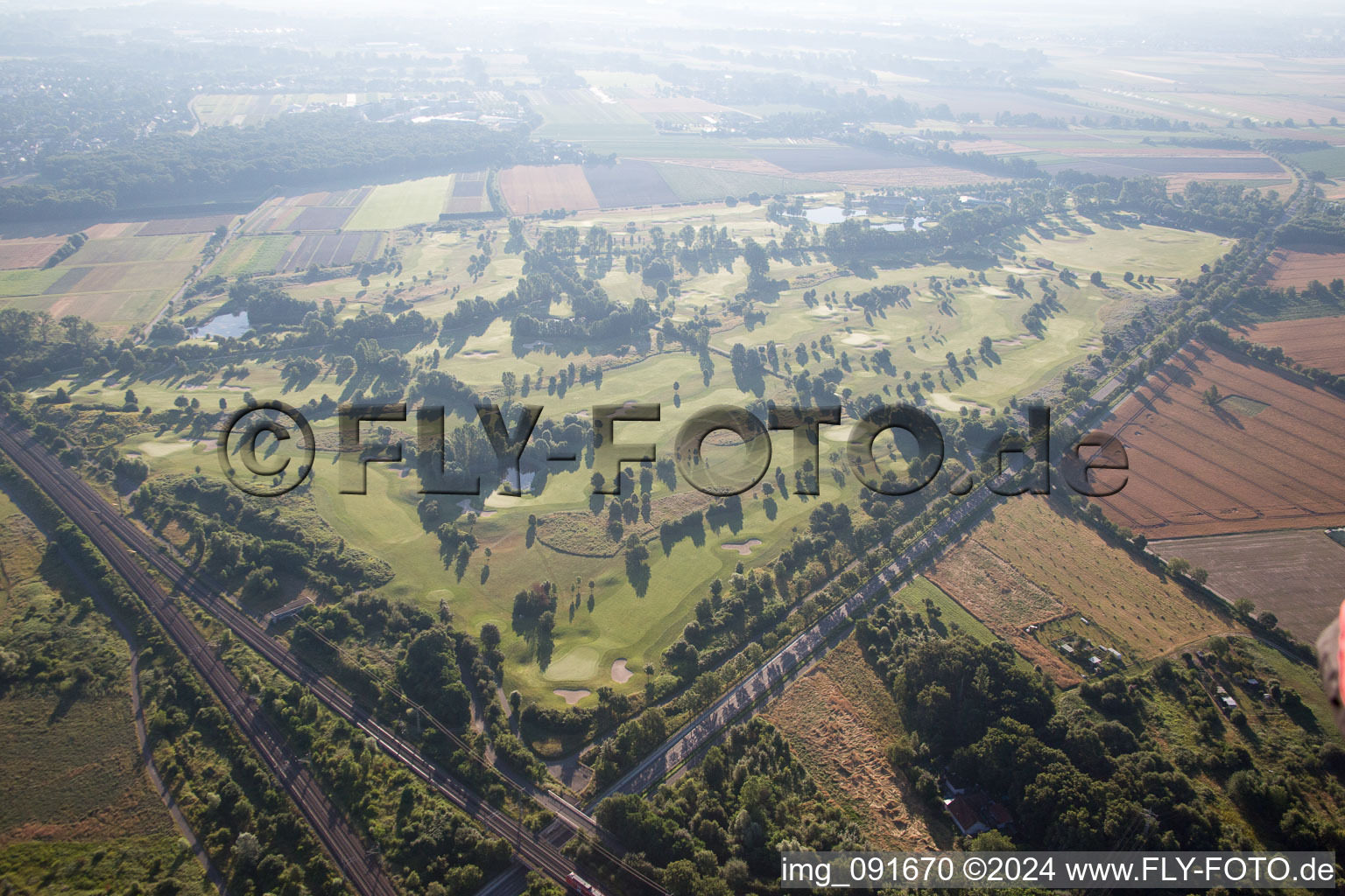 Grounds of the Golf course at Golfplatz Kurpfalz in Limburgerhof in the state Rhineland-Palatinate, Germany