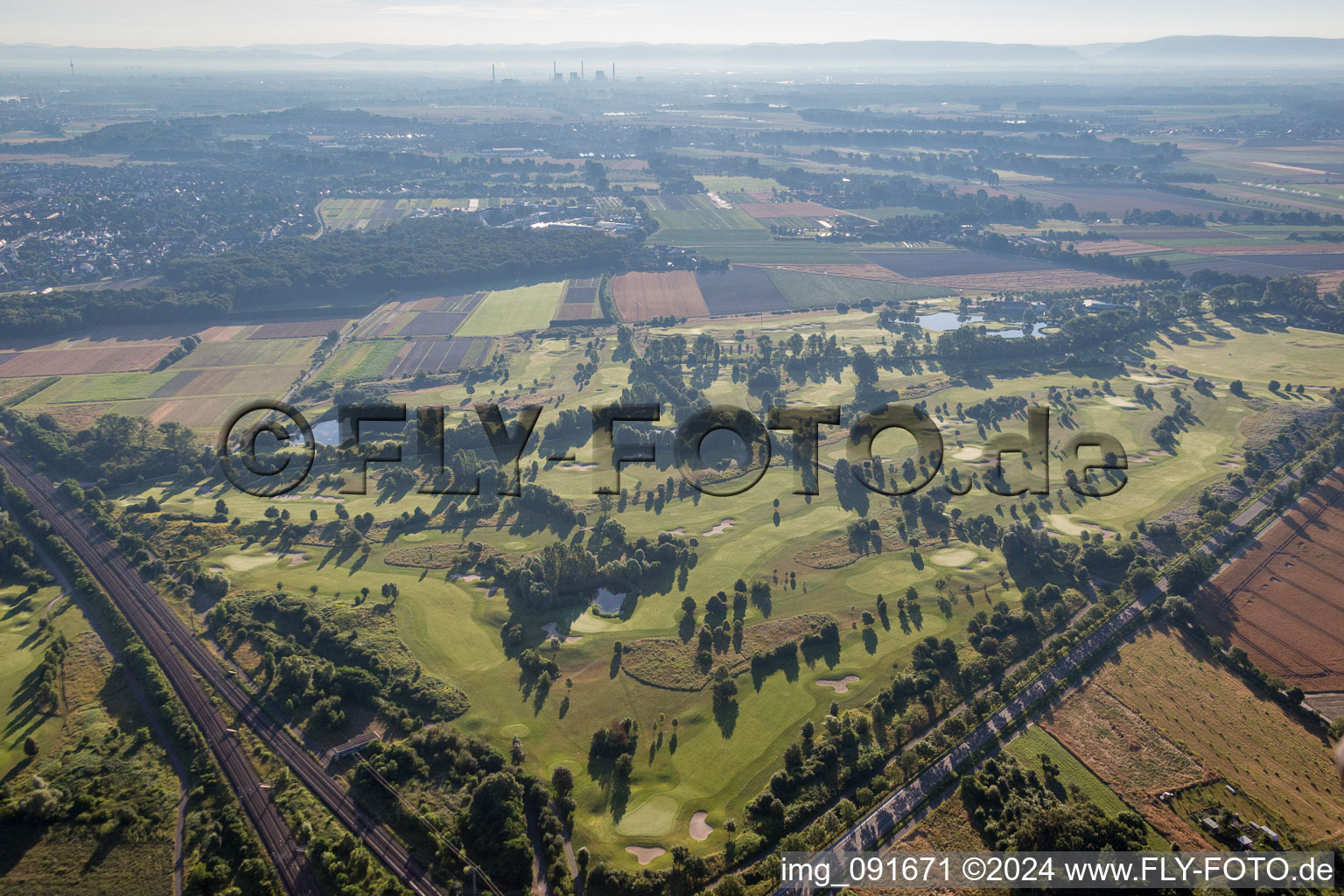 Grounds of the Golf course at Golfplatz Kurpfalz in Limburgerhof in the state Rhineland-Palatinate, Germany