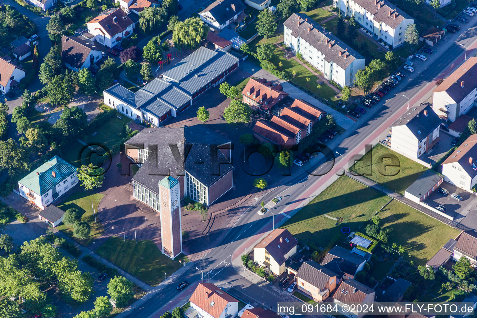 Church building Herz Jesu in Schifferstadt in the state Rhineland-Palatinate, Germany