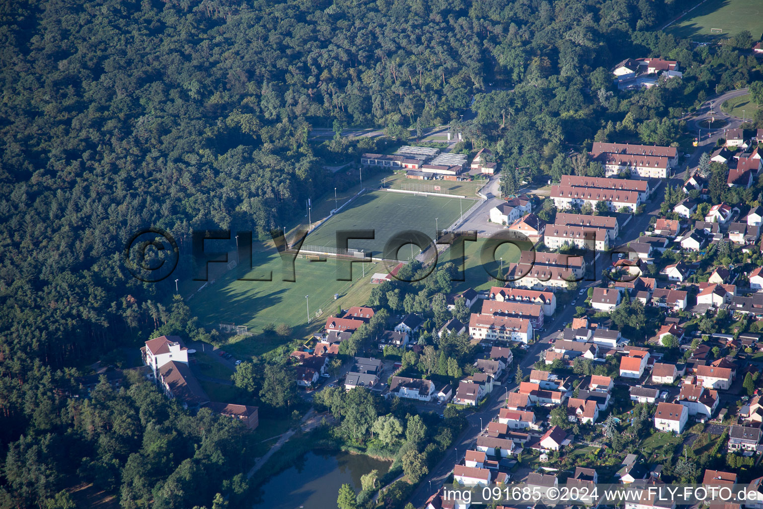 Schifferstadt in the state Rhineland-Palatinate, Germany viewn from the air