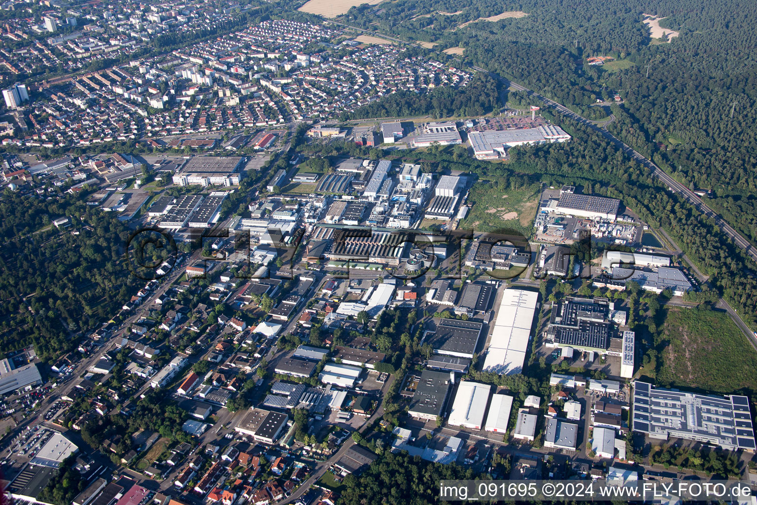 N in Speyer in the state Rhineland-Palatinate, Germany seen from above