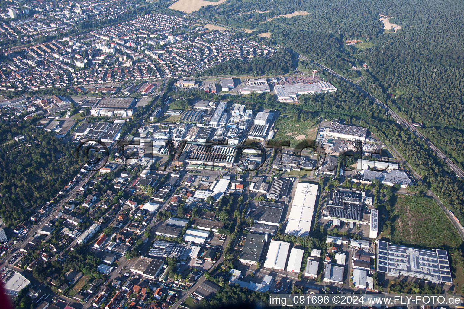 N in Speyer in the state Rhineland-Palatinate, Germany from the plane