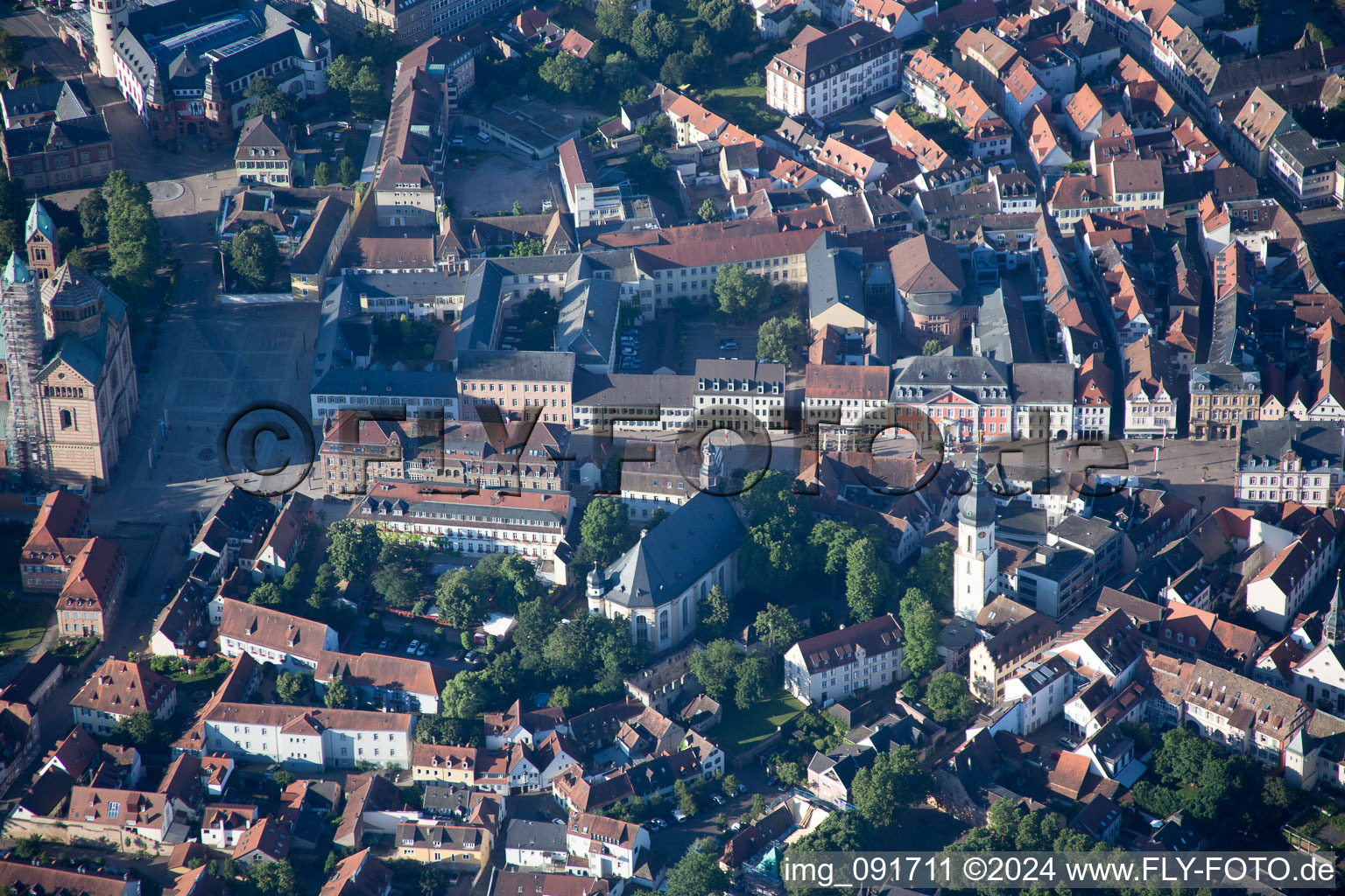 Speyer in the state Rhineland-Palatinate, Germany from the plane