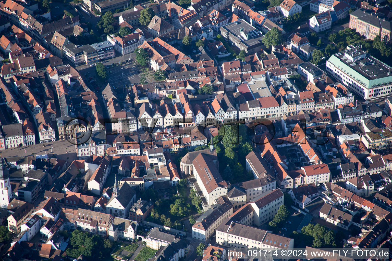 Drone recording of Speyer in the state Rhineland-Palatinate, Germany