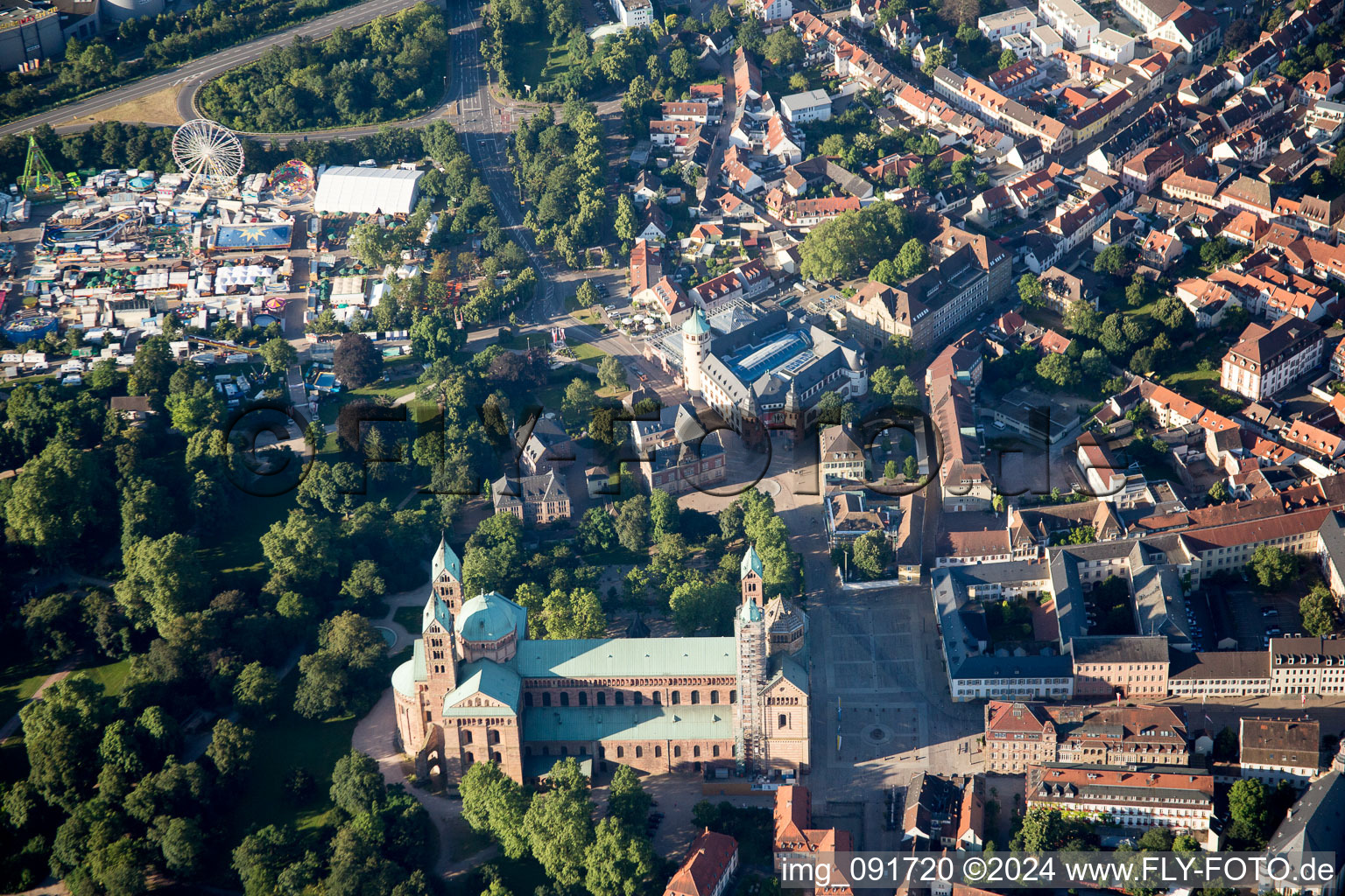 Aerial view of Speyer in the state Rhineland-Palatinate, Germany