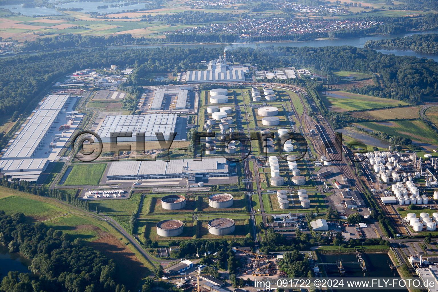 Industrial area south in Speyer in the state Rhineland-Palatinate, Germany