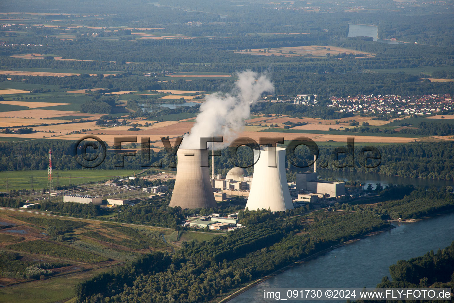 Nuclear power plant in Philippsburg in the state Baden-Wuerttemberg, Germany