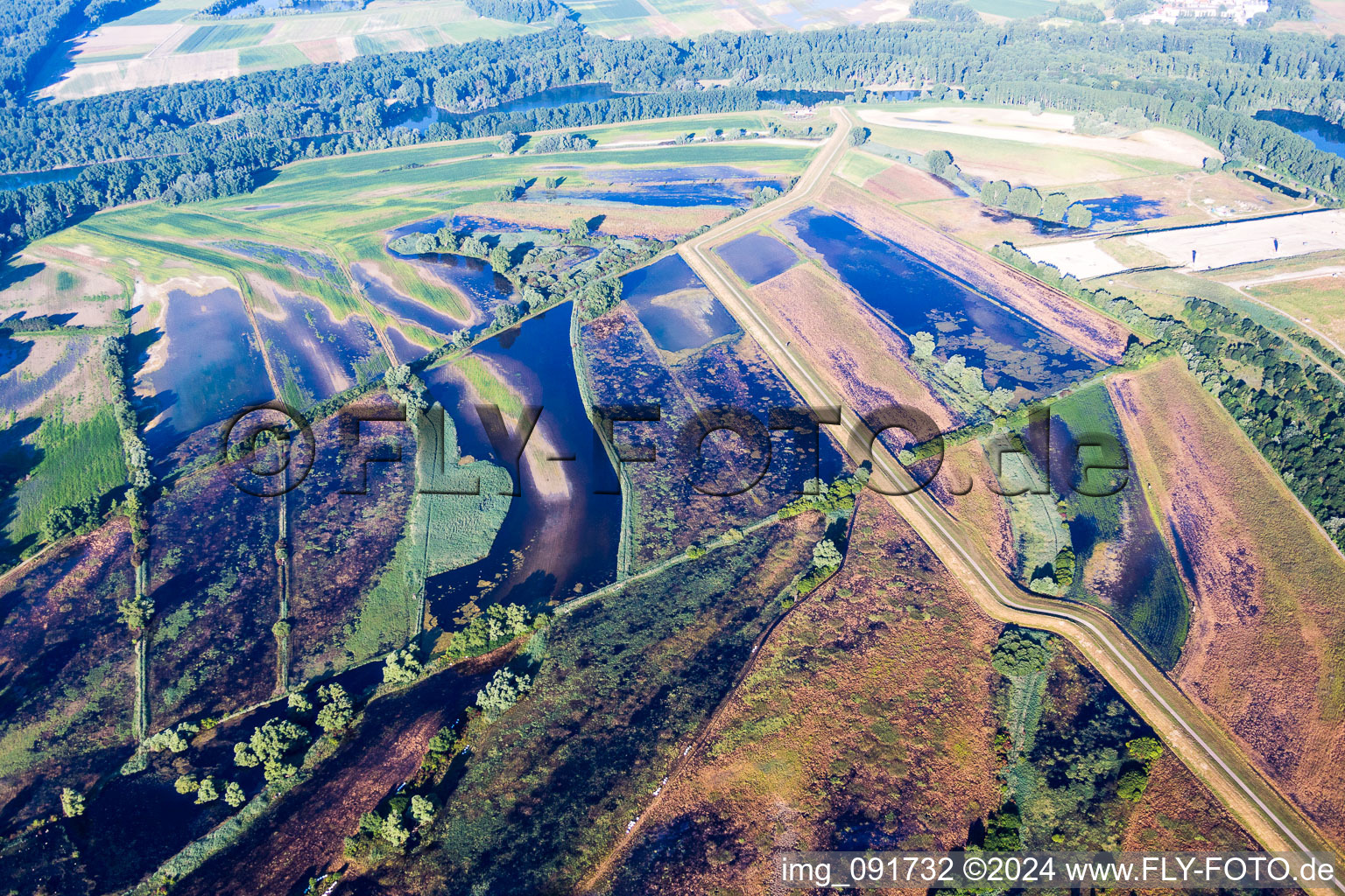 Sealing work on the site of the landfill of BASF on the island Flotzgruen at the Rhine in Roemerberg in the state Rhineland-Palatinate, Germany