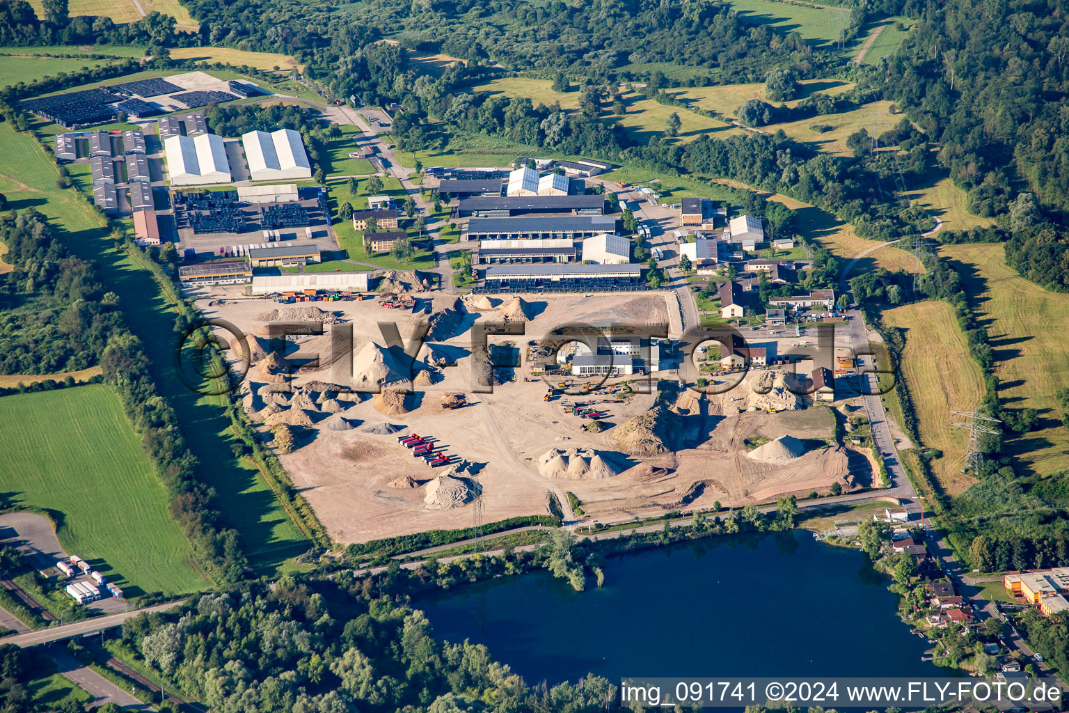 Philippsburg in the state Baden-Wuerttemberg, Germany viewn from the air