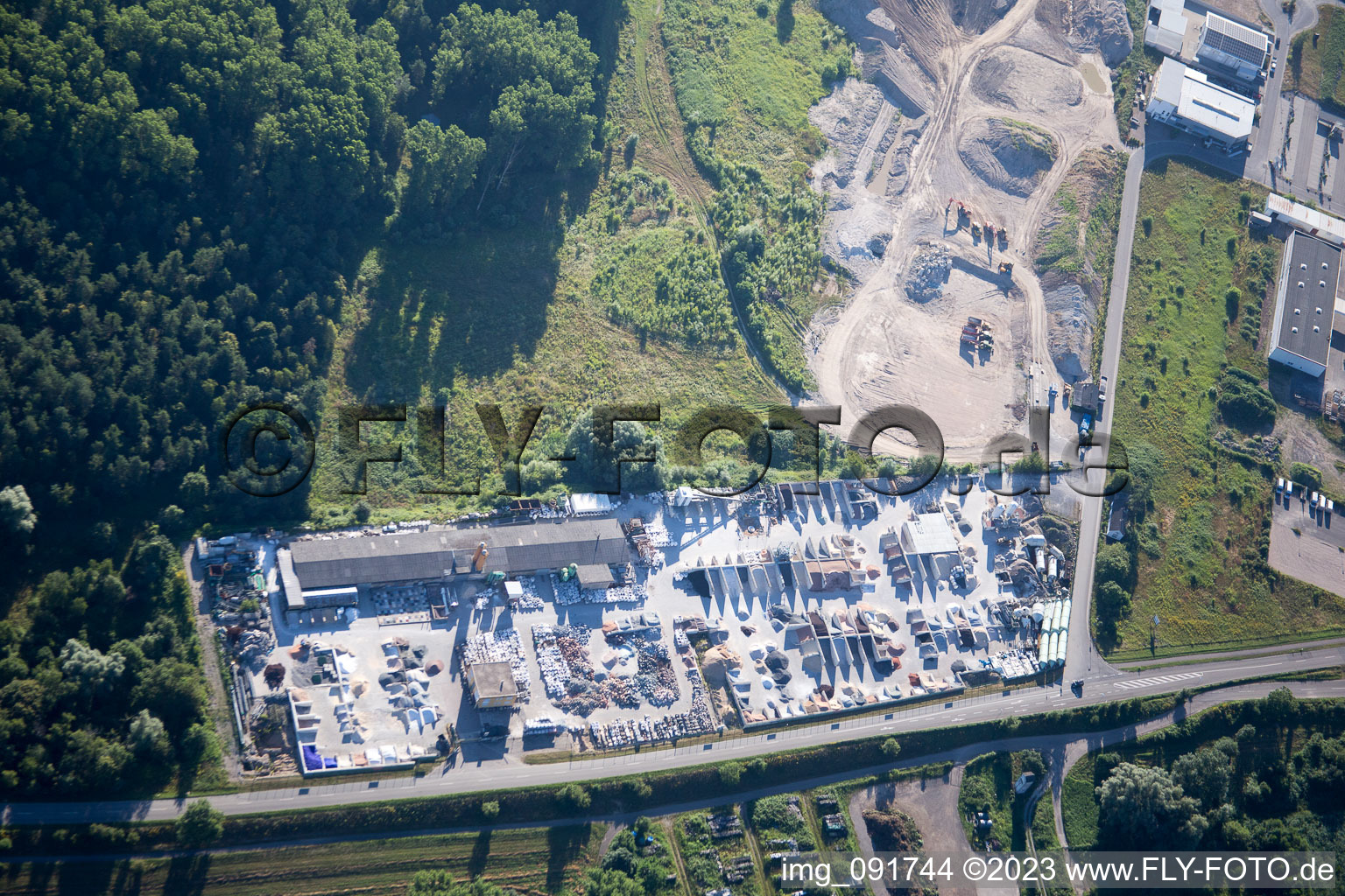 District Neudorf in Graben-Neudorf in the state Baden-Wuerttemberg, Germany seen from above