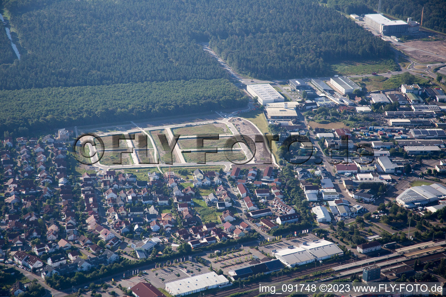 New development area Käthe-Kollwitz-Ring in the district Neudorf in Graben-Neudorf in the state Baden-Wuerttemberg, Germany