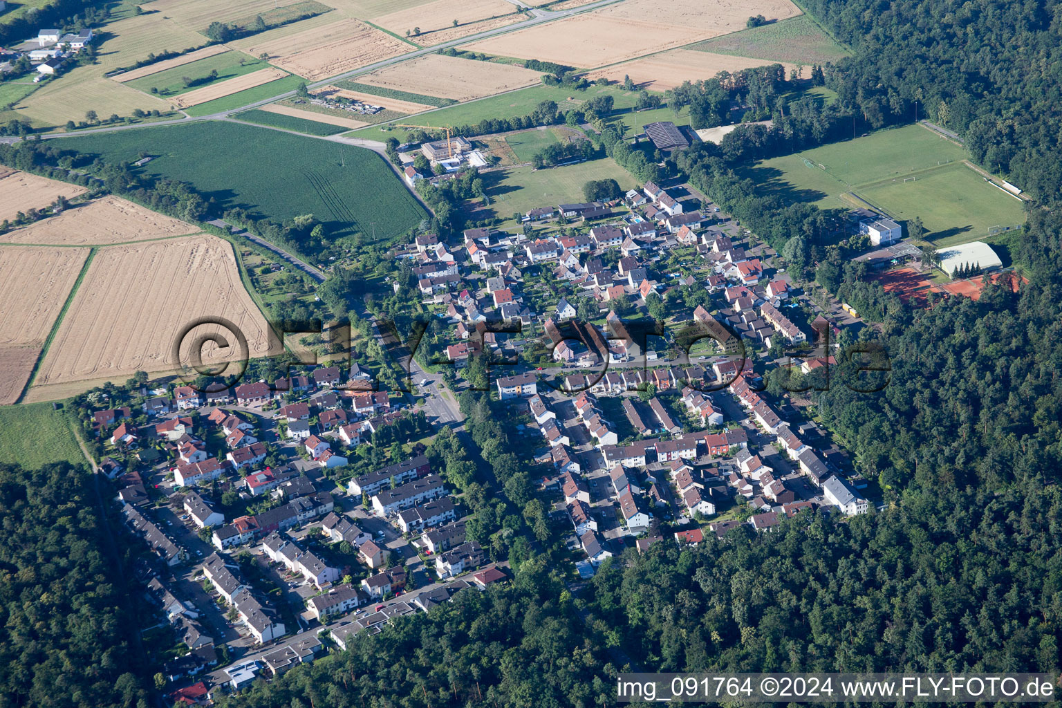 Weingarten in the state Baden-Wuerttemberg, Germany seen from above