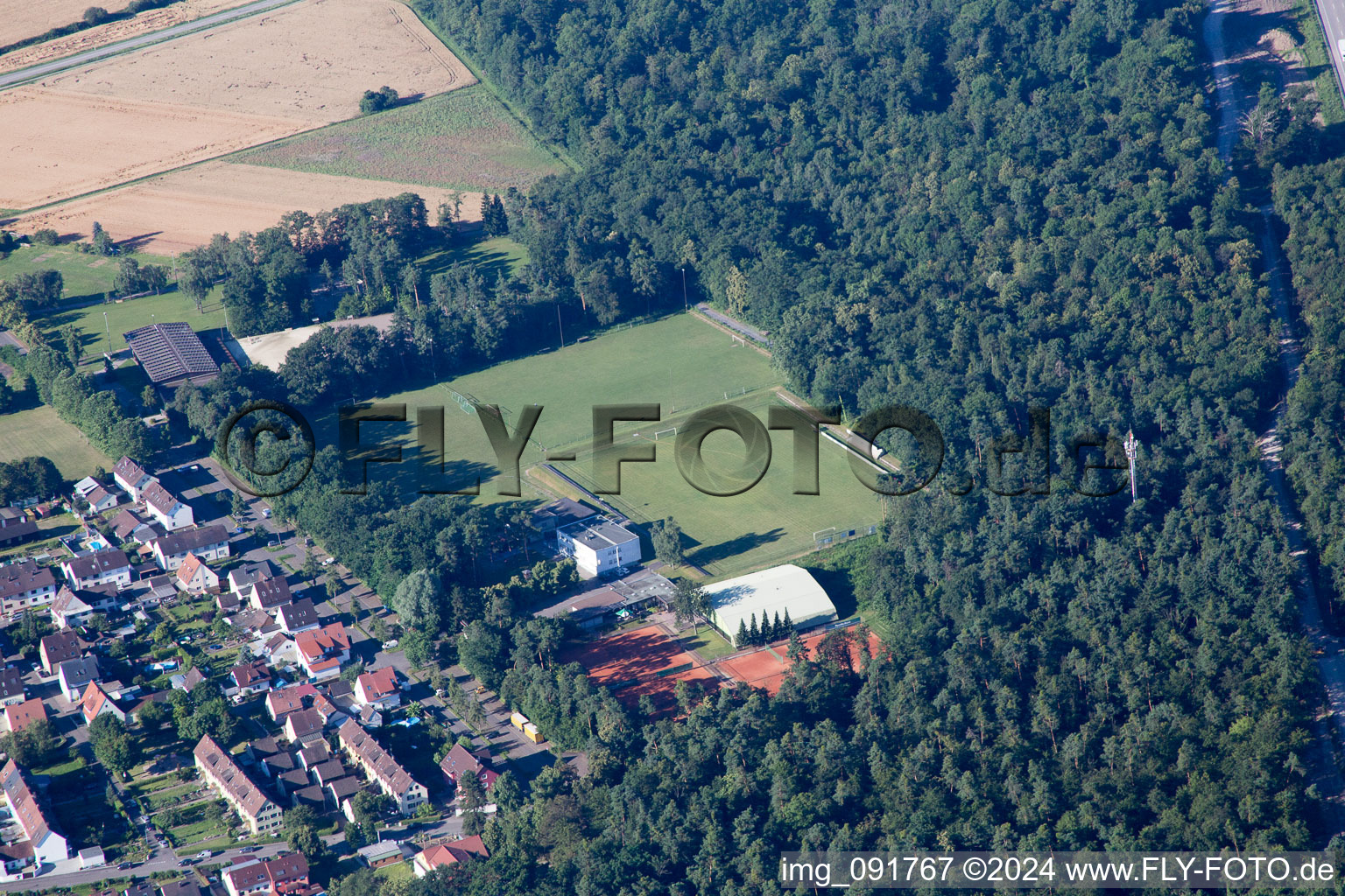 Weingarten in the state Baden-Wuerttemberg, Germany viewn from the air