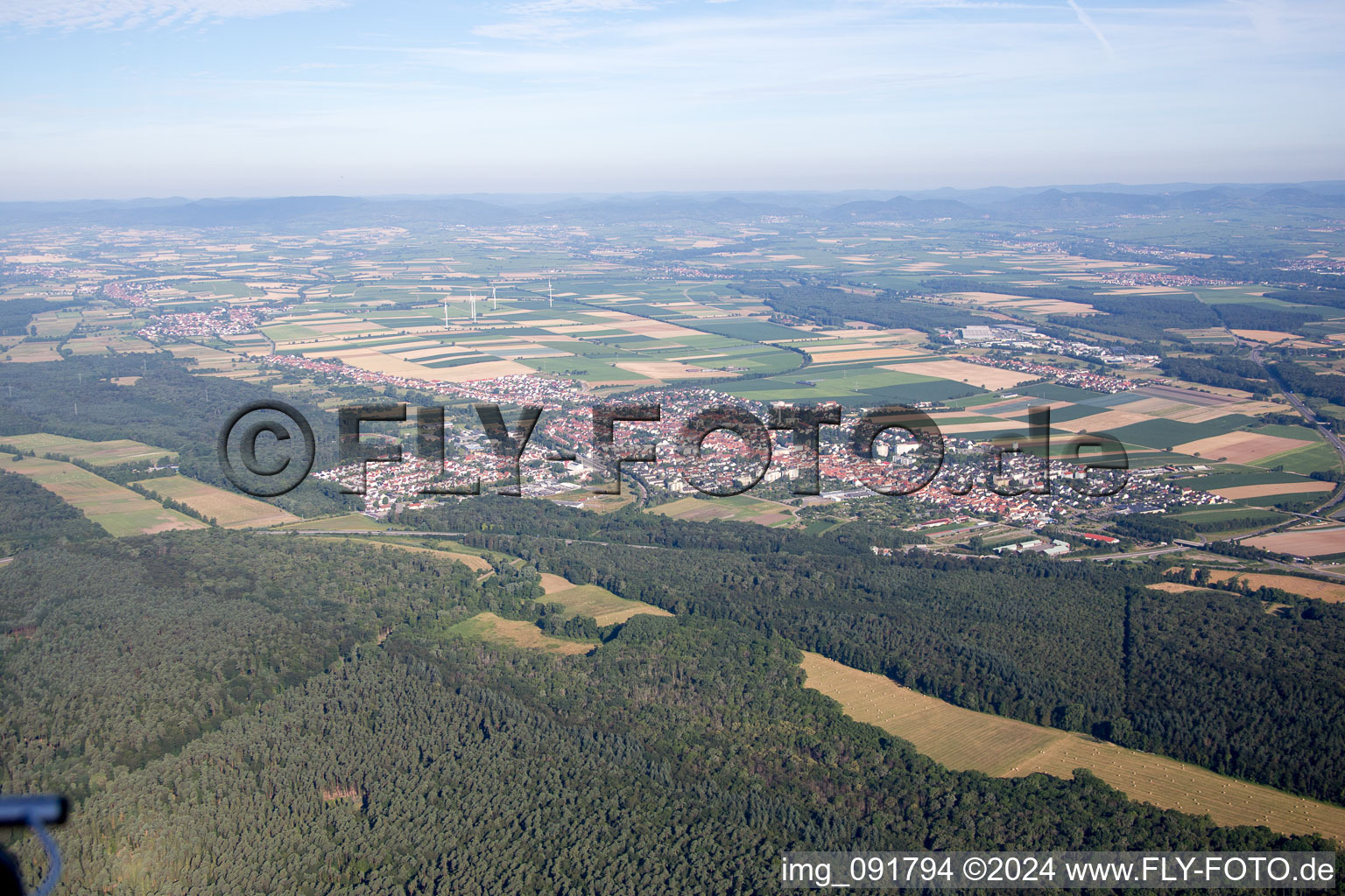 Bird's eye view of Kandel in the state Rhineland-Palatinate, Germany