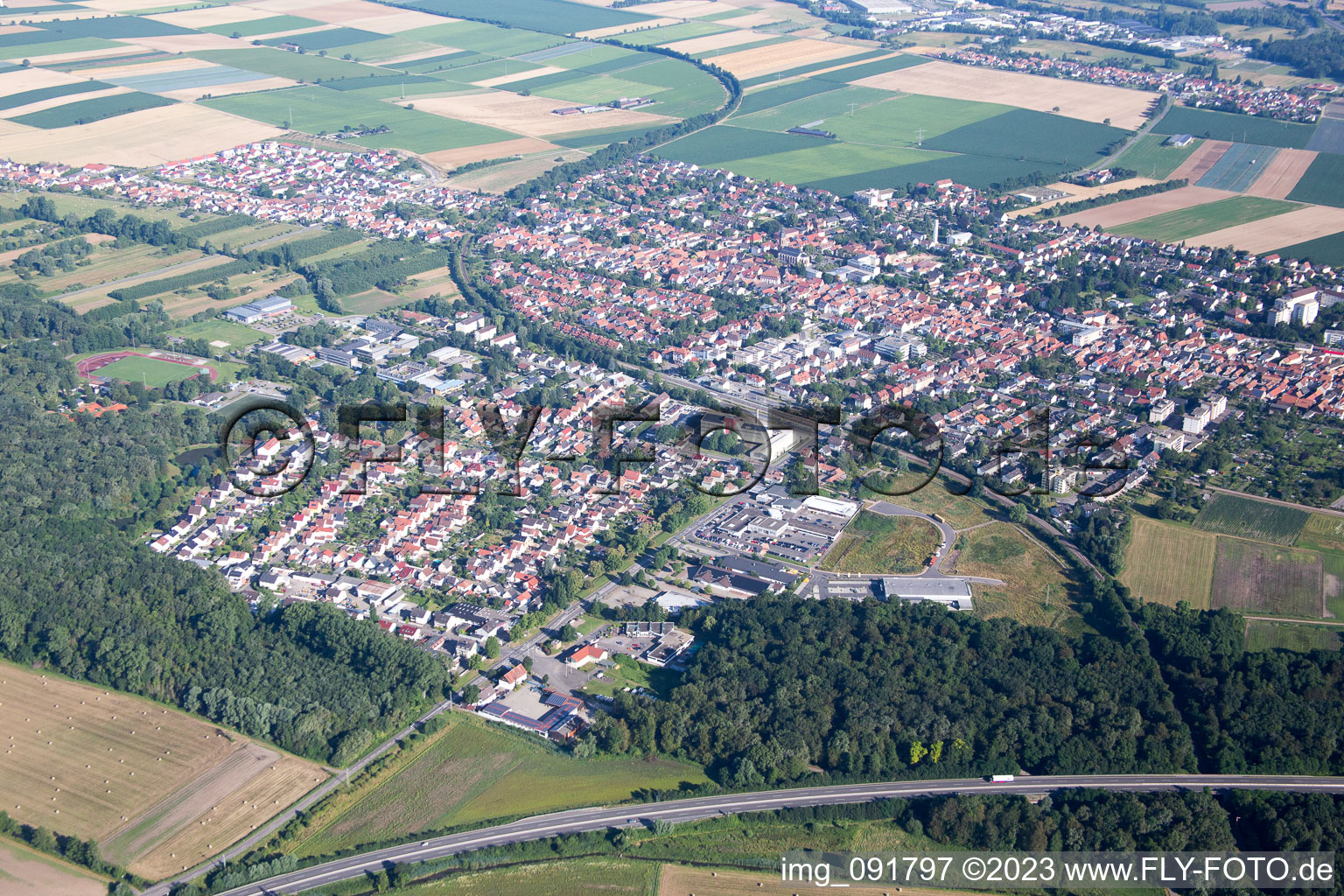 Drone image of Kandel in the state Rhineland-Palatinate, Germany
