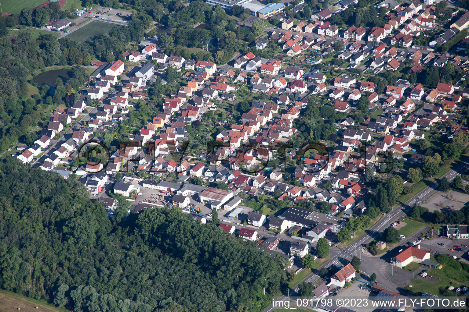 Kandel in the state Rhineland-Palatinate, Germany from the drone perspective