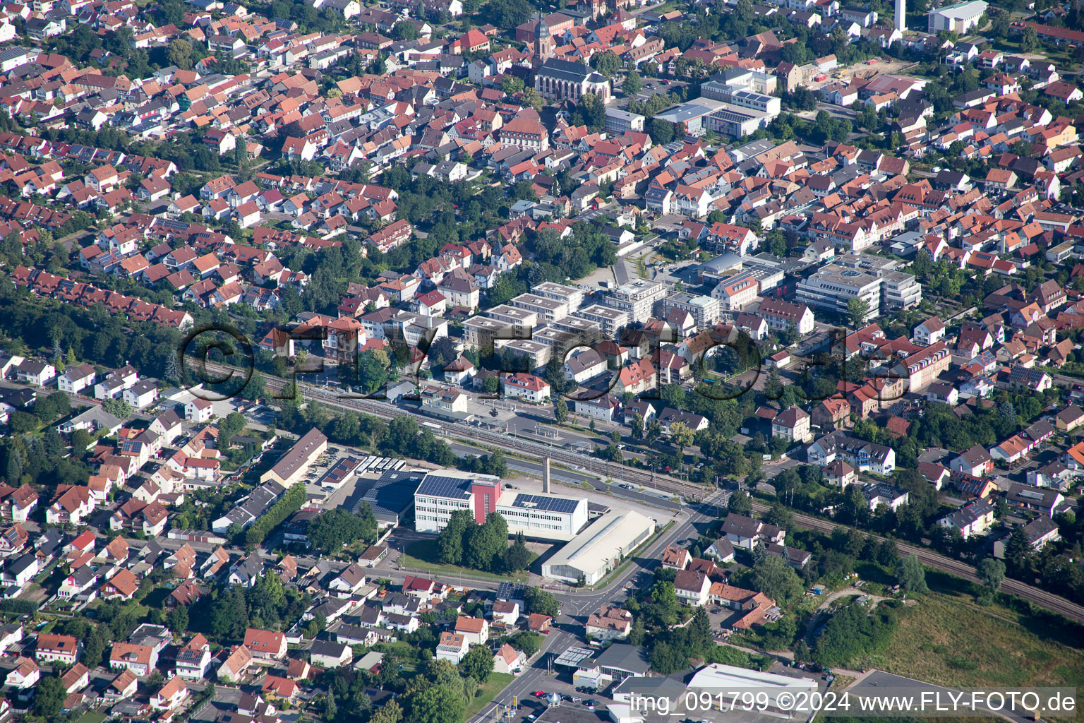 Kandel in the state Rhineland-Palatinate, Germany from a drone