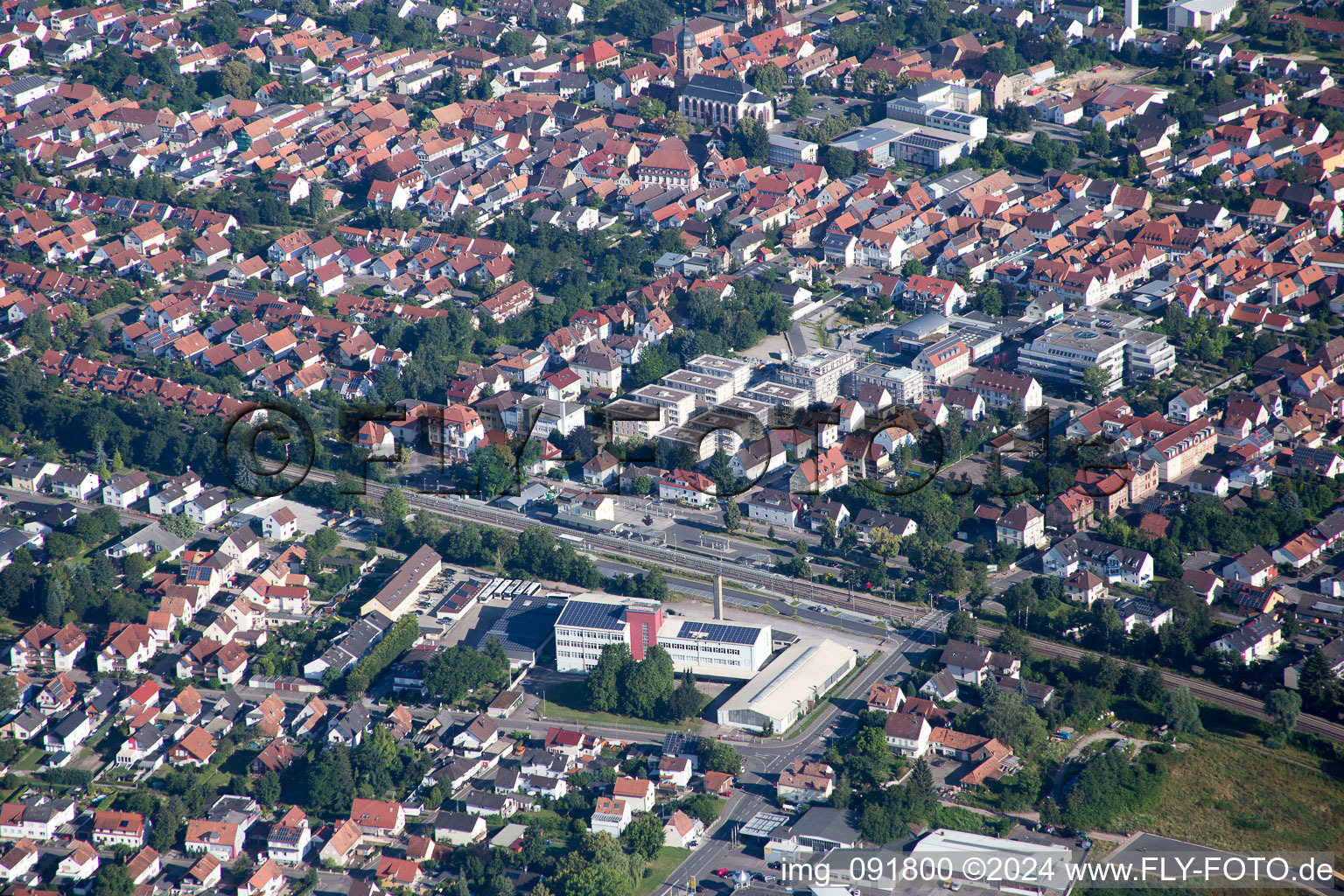 Kandel in the state Rhineland-Palatinate, Germany seen from a drone