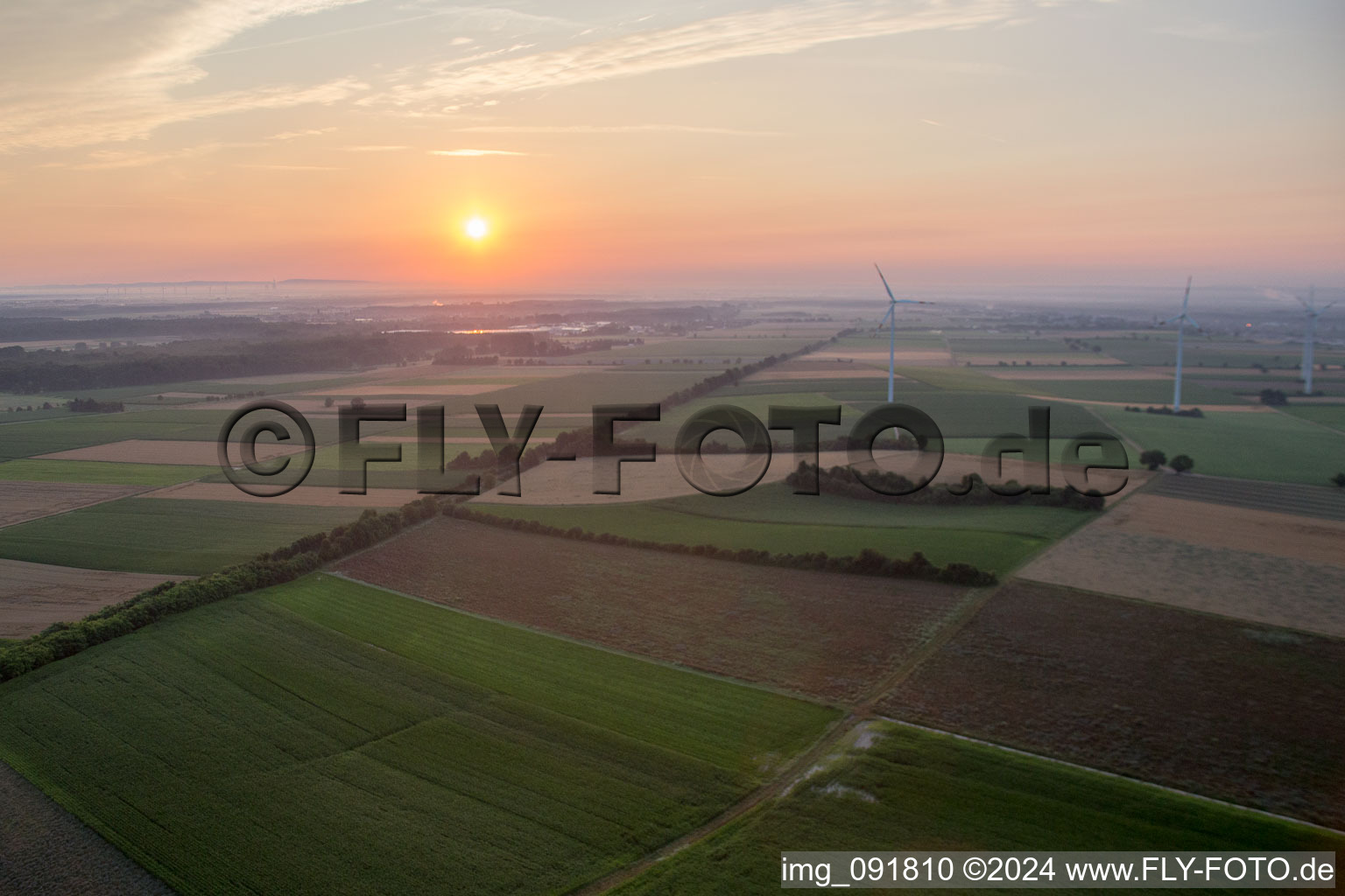 Minfeld in the state Rhineland-Palatinate, Germany viewn from the air