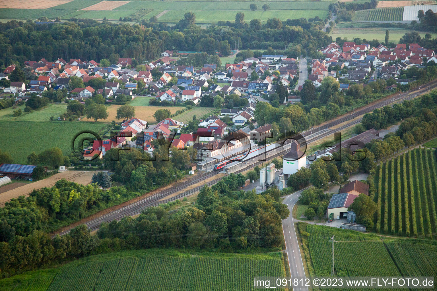 Drone image of Winden in the state Rhineland-Palatinate, Germany