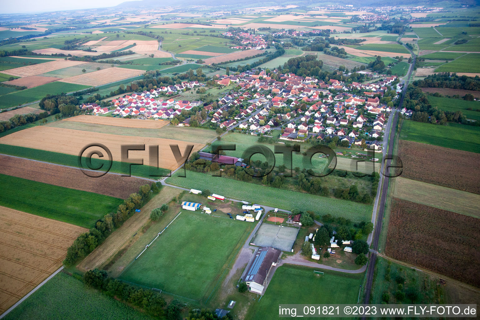 Barbelroth in the state Rhineland-Palatinate, Germany from above