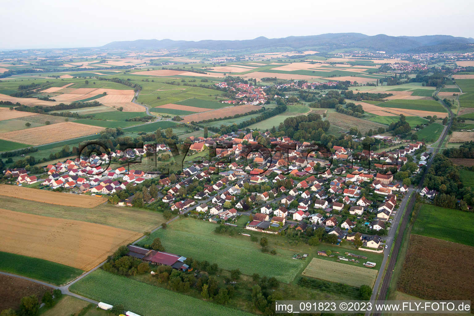 Barbelroth in the state Rhineland-Palatinate, Germany seen from above