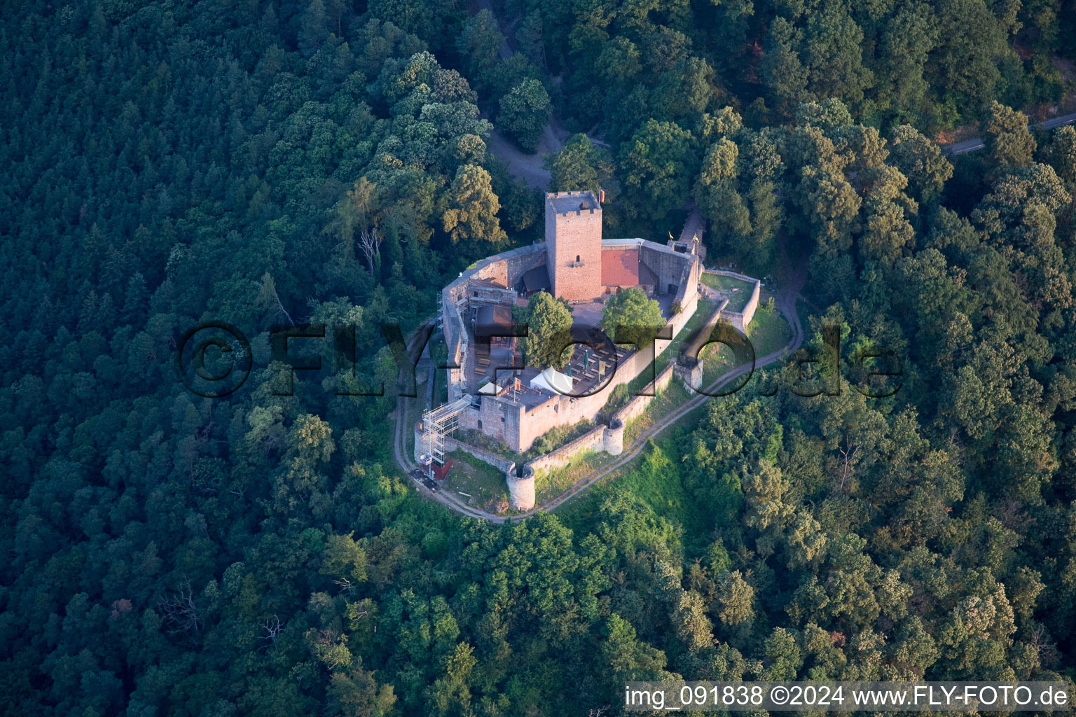 Klingenmünster in the state Rhineland-Palatinate, Germany from the drone perspective