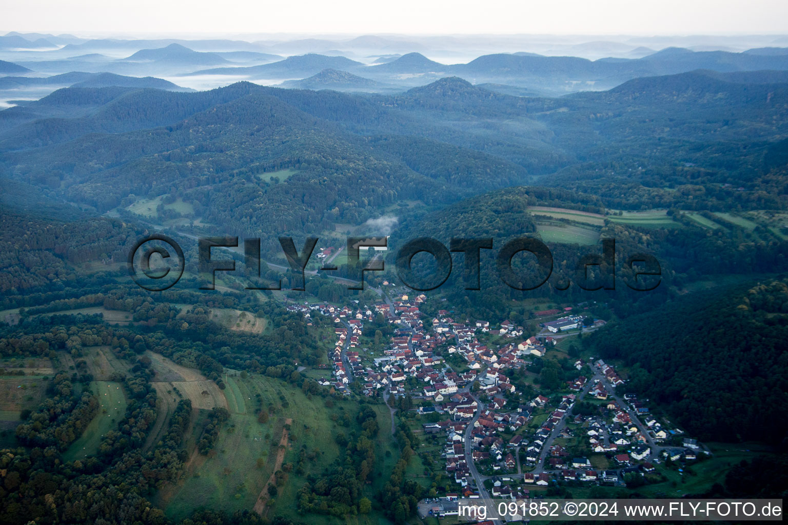 Aerial photograpy of Silz in the state Rhineland-Palatinate, Germany