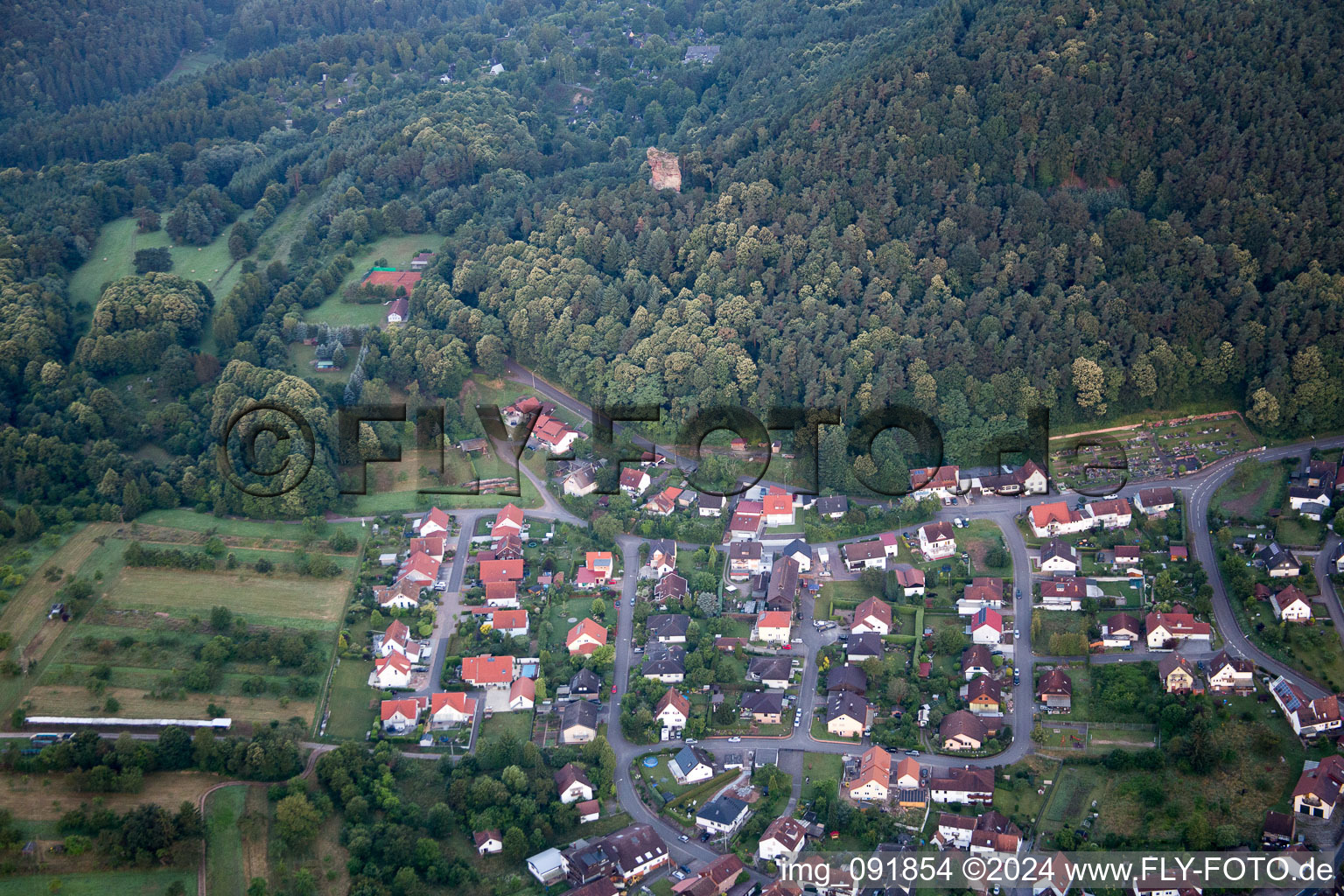 Silz in the state Rhineland-Palatinate, Germany from above