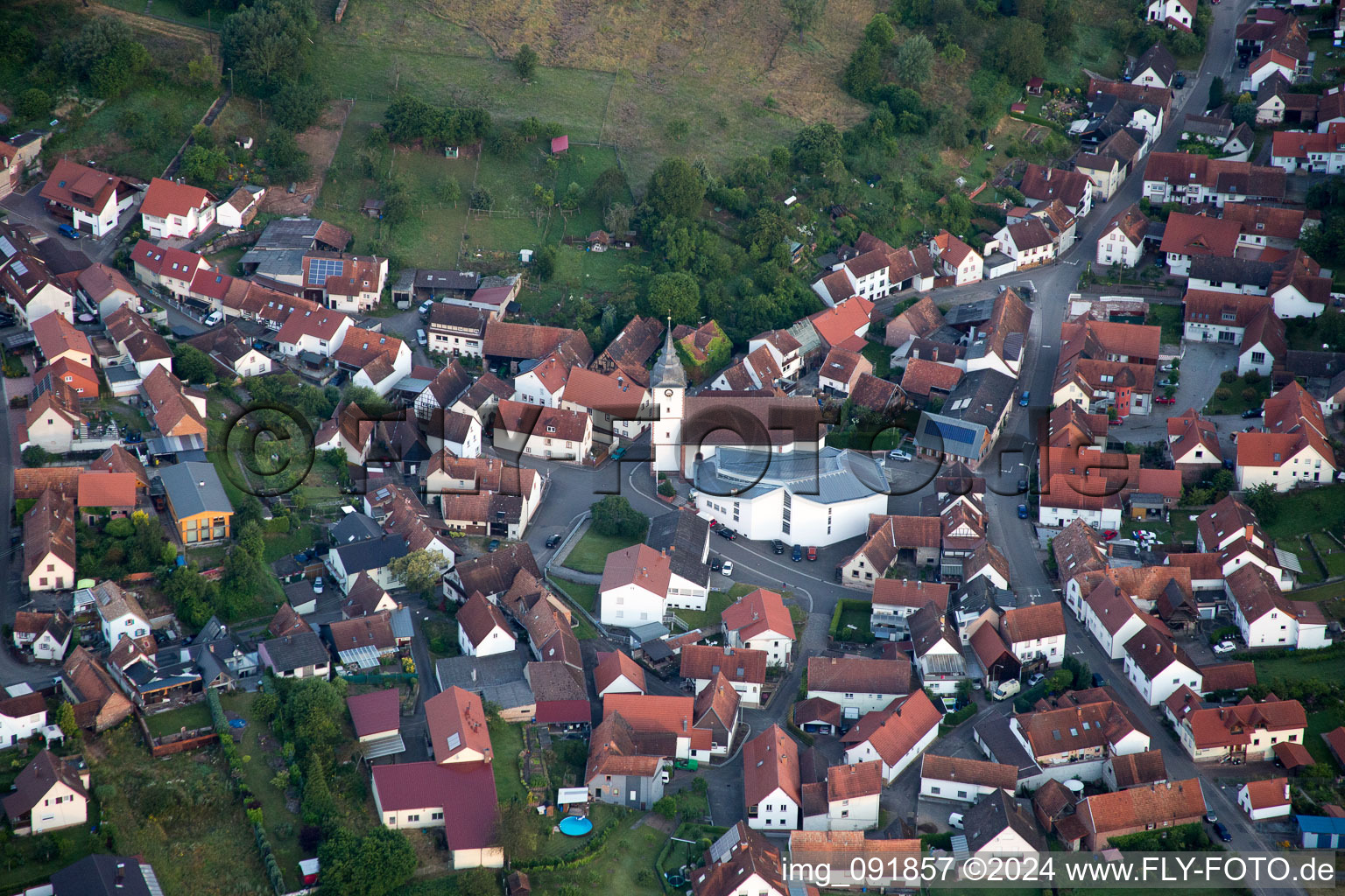 Church of St. Cyriacus in the district Gossersweiler in Gossersweiler-Stein in the state Rhineland-Palatinate, Germany