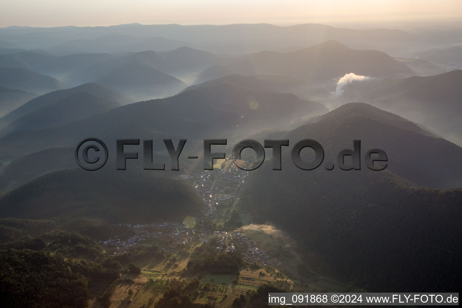 Oblique view of Spirkelbach in the state Rhineland-Palatinate, Germany