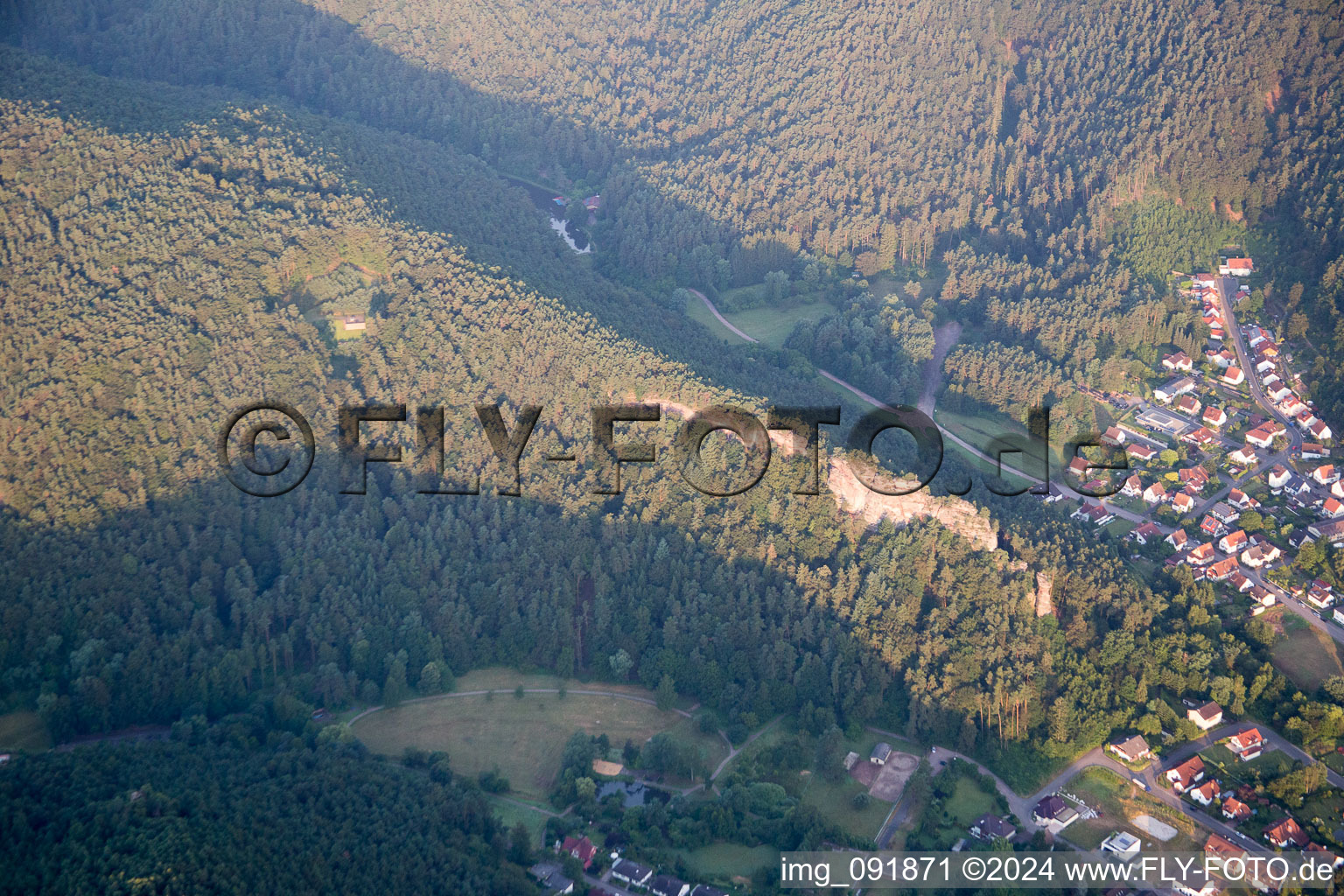 Hauenstein in the state Rhineland-Palatinate, Germany viewn from the air