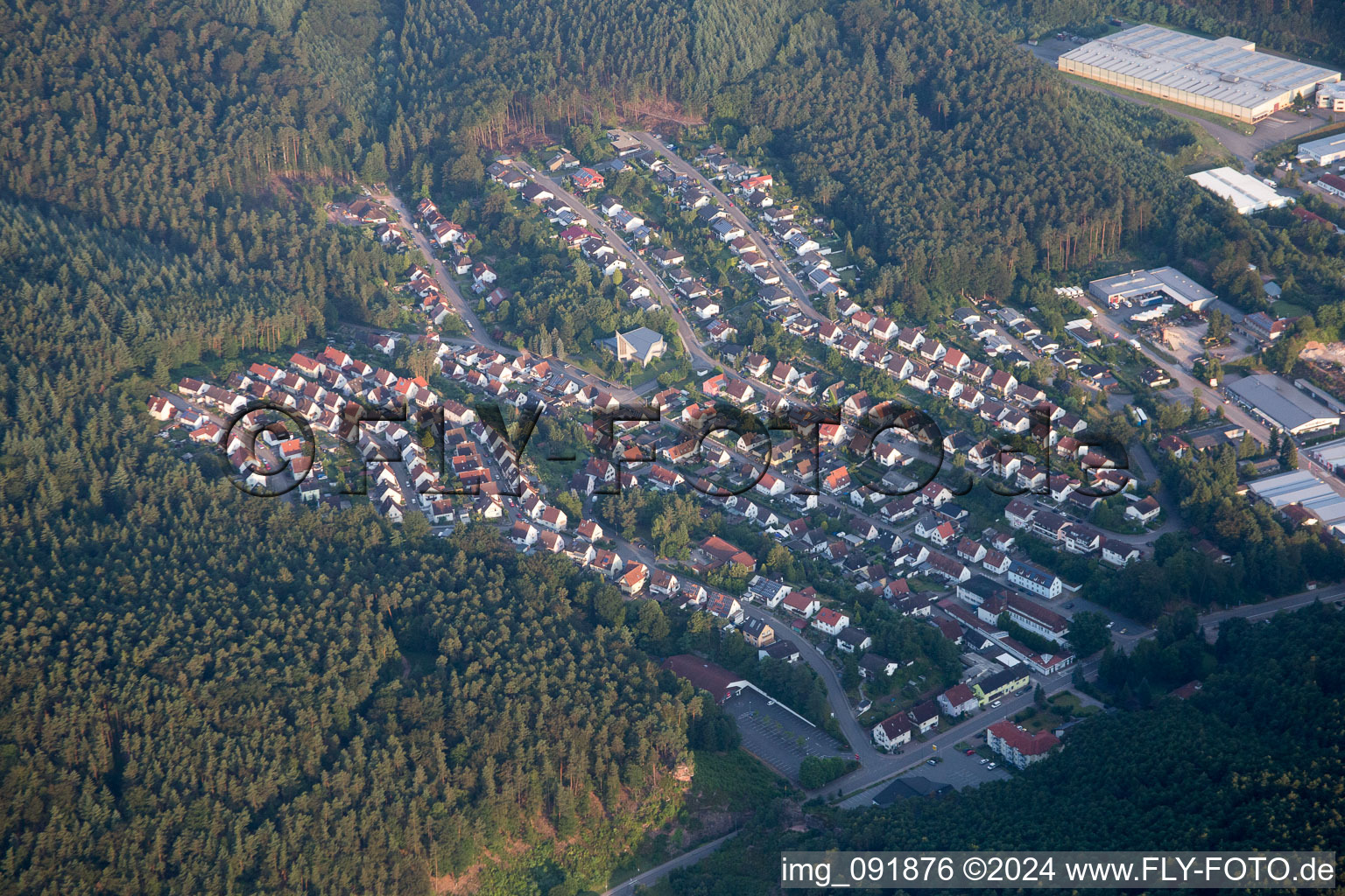 Hauenstein in the state Rhineland-Palatinate, Germany from the drone perspective