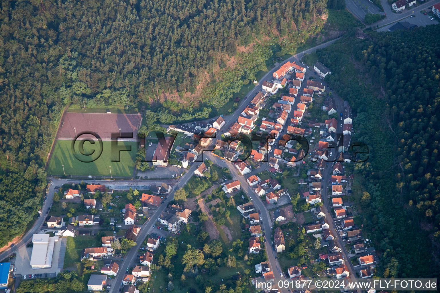 Hauenstein in the state Rhineland-Palatinate, Germany from a drone