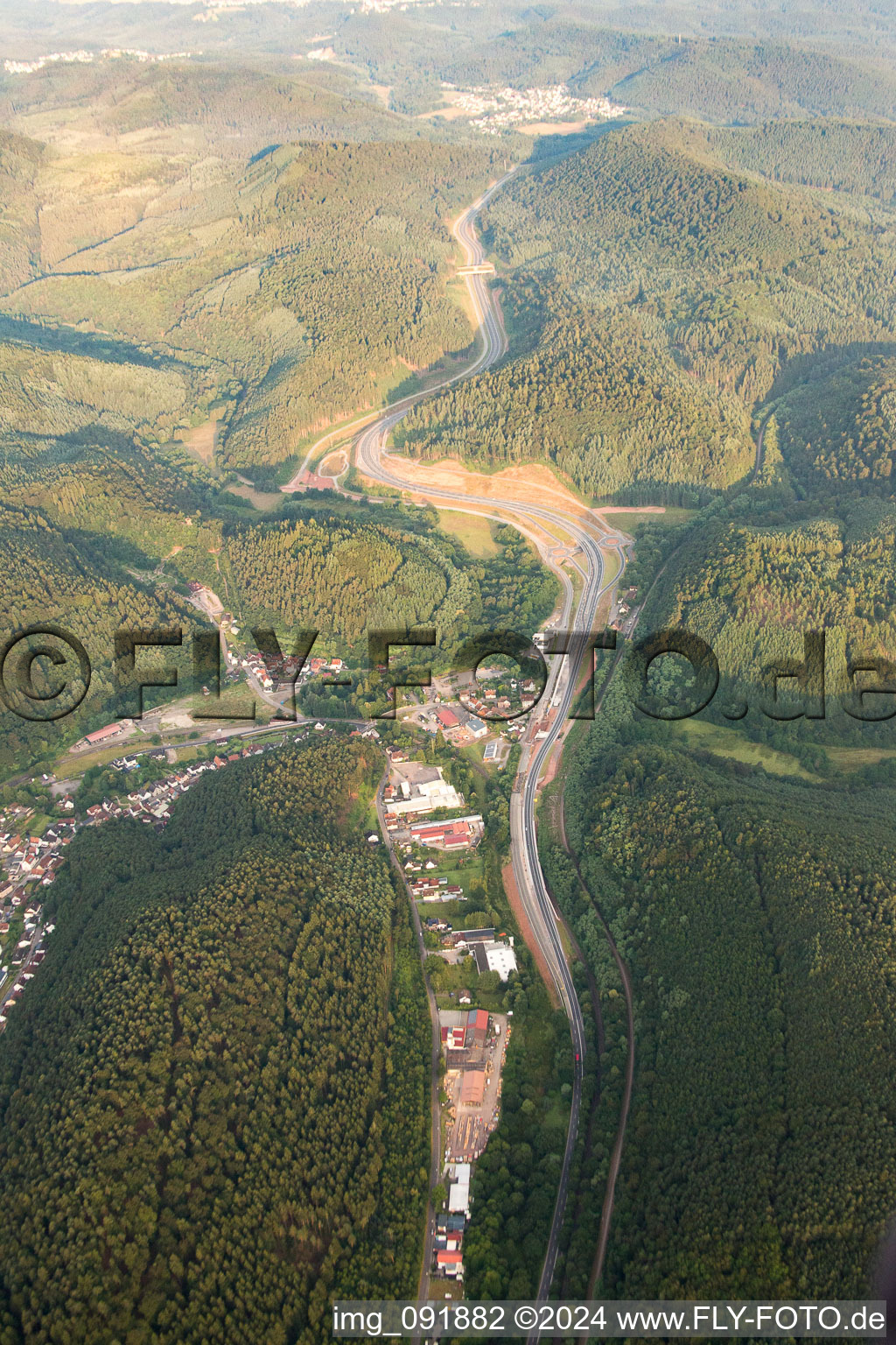 Aerial photograpy of District Kaltenbach in Hinterweidenthal in the state Rhineland-Palatinate, Germany