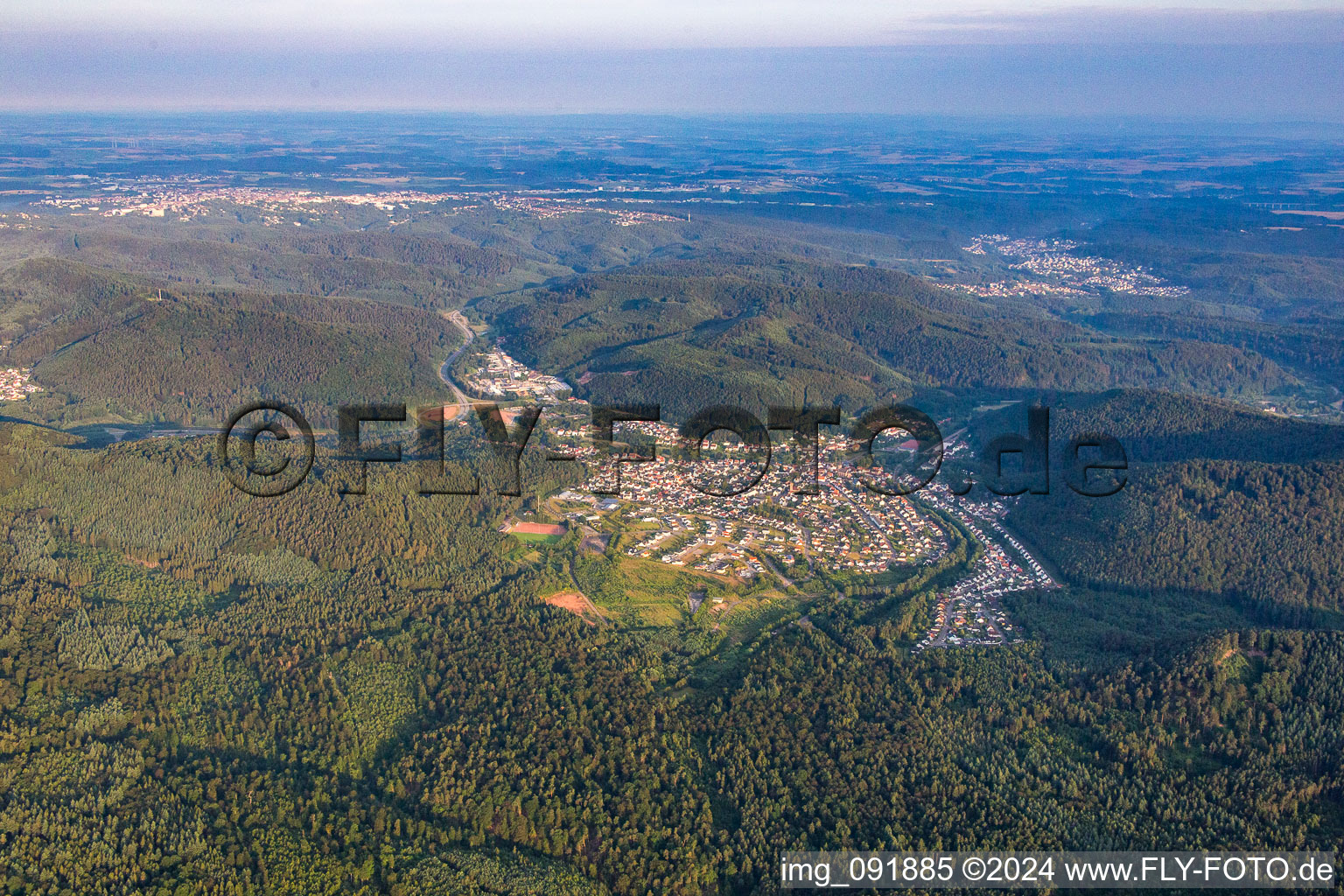 Village view in the district Münchweiler in Münchweiler an der Rodalb in the state Rhineland-Palatinate, Germany