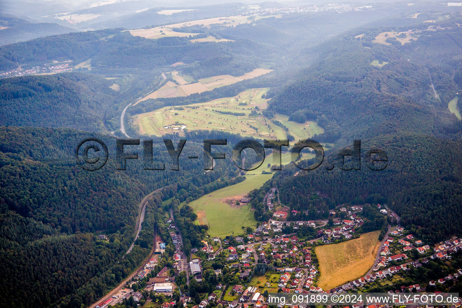 Grounds of the Golf course at Golf-Club Pfaelzerwald e.V. in Waldfischbach-Burgalben in the state Rhineland-Palatinate, Germany