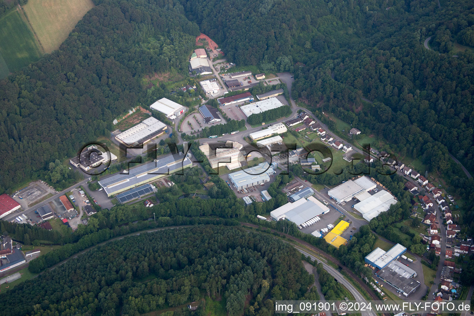 Aerial view of District Burgalben in Waldfischbach-Burgalben in the state Rhineland-Palatinate, Germany