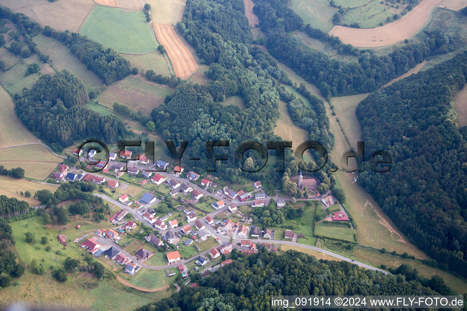 Aerial view of Labach in the state Rhineland-Palatinate, Germany