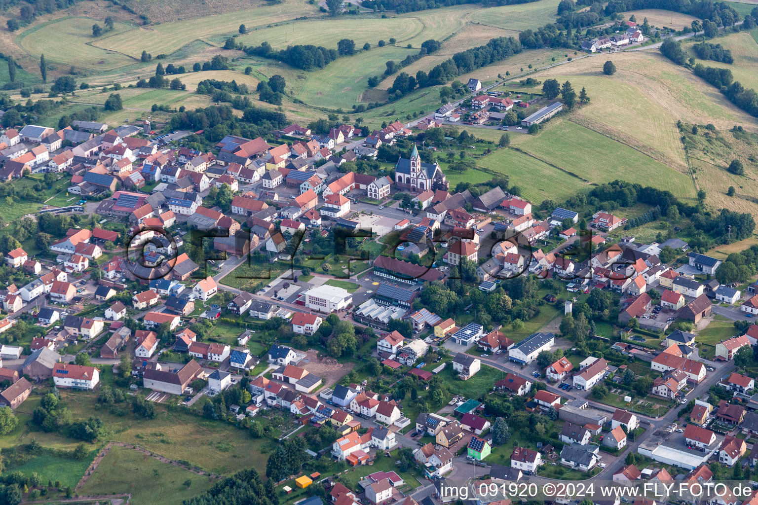 Village view in Martinshöhe in the state Rhineland-Palatinate, Germany