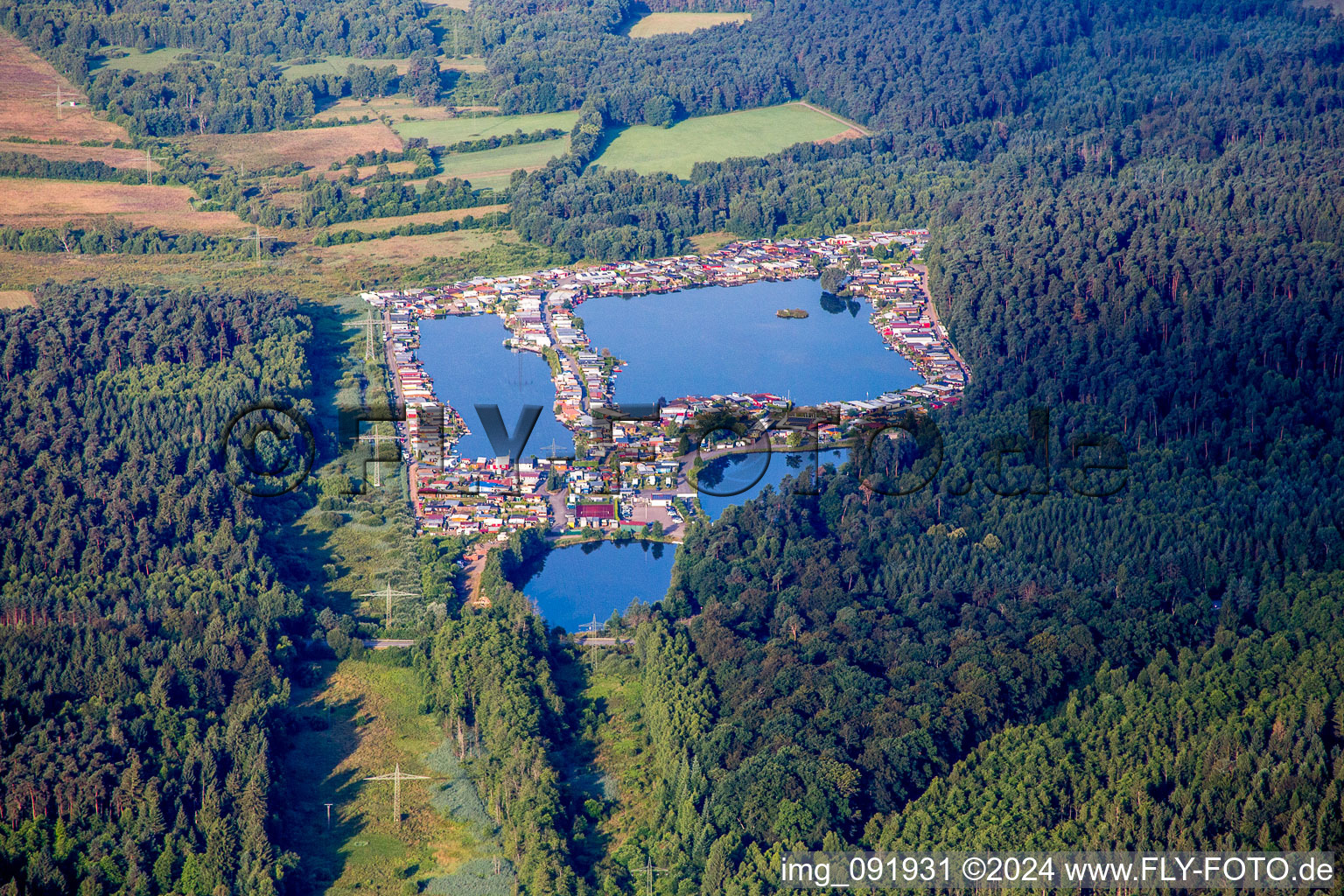 Camping Koenigsbruch with caravans and tents in Homburg in the state Saarland, Germany